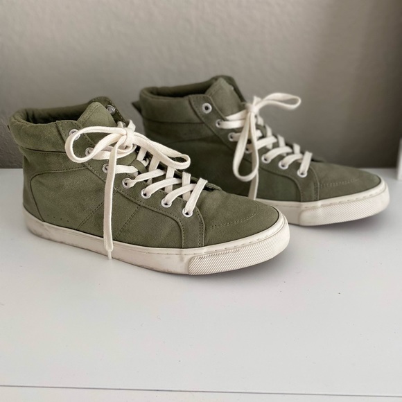 Olive High Top Sneakers - Picture 2 of 6